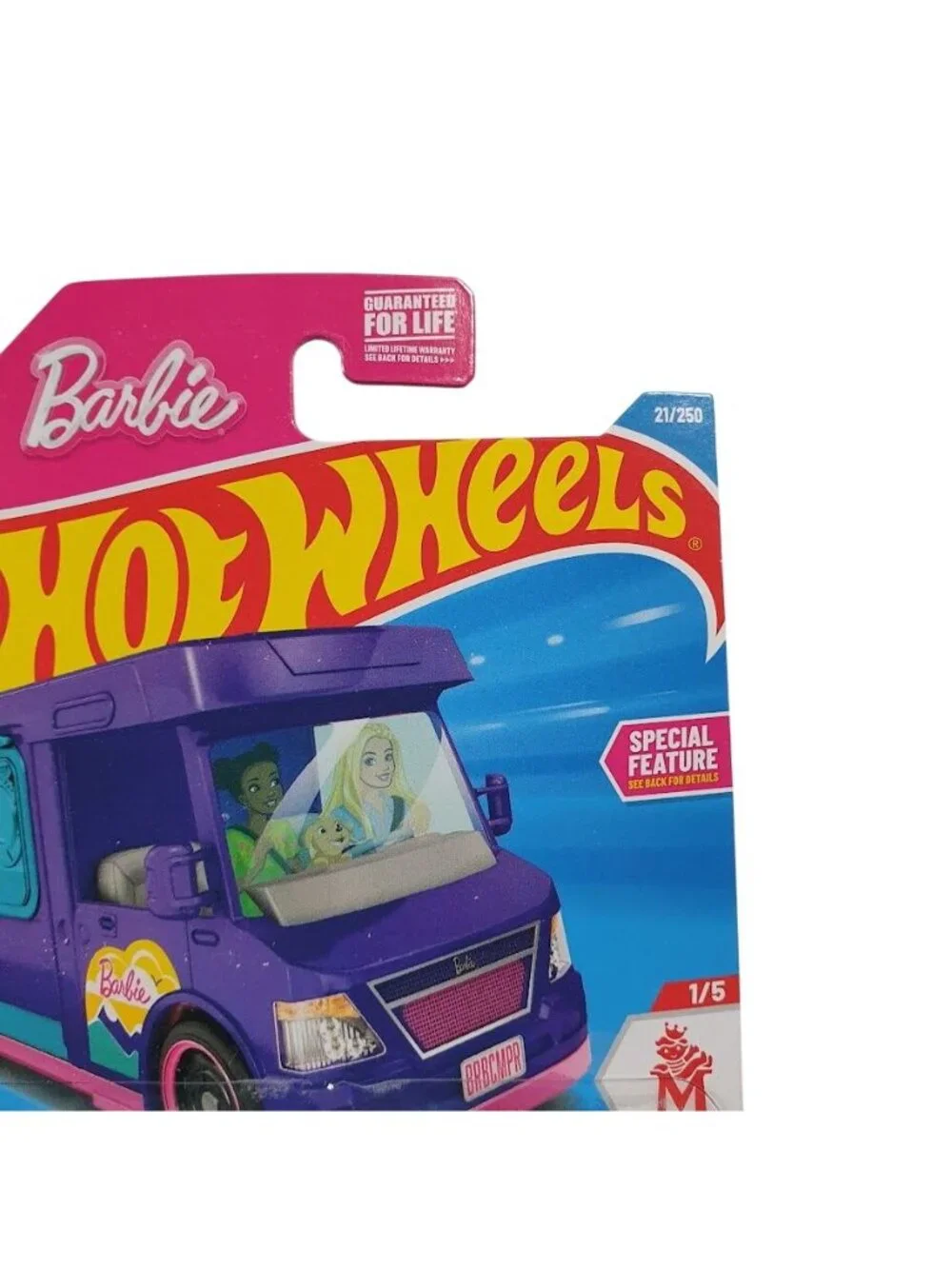 Hot Wheels Barbie Dream Camper Purple Special Feature 21/250 Mattel 1/5 Toy Van